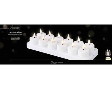 12tlg, Set, Teelichter Led, Wiederaufladbar H: 5 c