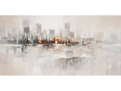 Alldecor, Alldecor - Bild ARTE - Textil - rot/silbergrau - 3.7/140/70 cm, Verträumte Skyline