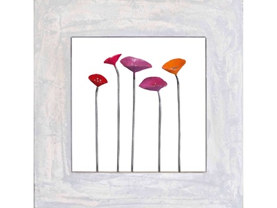 Schubiger, Schubiger Bild Kleine Bunte Blumen Aus Metall, Kleine Bunte Blumen Aus Metall