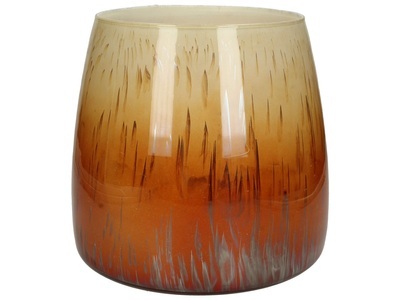 Schubiger, Windlicht Orange mit Farbverlauf H: 23 cm, Kerzenhalter Kaars