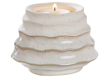 Schubiger, Windlicht Granito Weiss Stonelook H: 8 cm, Granito Weiss Stonelook H: 8 cm