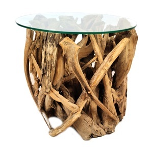 Wurzelholz mit Glas H: 57 cm