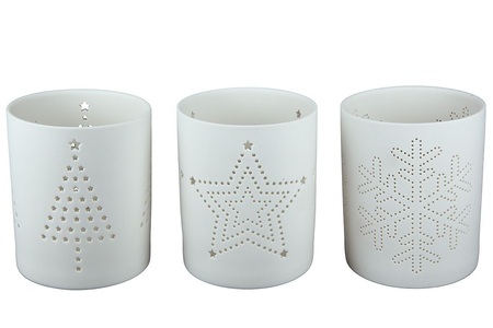 Schneeflocken, Assortiert, Weiss H: 8 cm