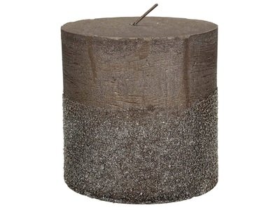 Schubiger, Kerze Glitter Braun H: 10 cm, 