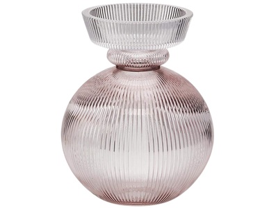 Schubiger, Kerzenständer Glas Mauve H: 21 cm, Glas Mauve H: 21 cm