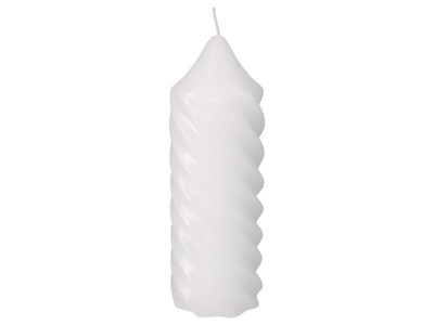 LIVIQUE, Kerze Natural, Spirale Weiss H: 20 cm
