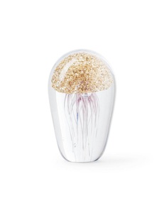 Jellyfish in Glas Gold H: 12 cm
