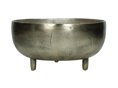 Schubiger, Schale Aluminium Auf Füsschen Gold H: 15 cm, Blumentopf Bloem