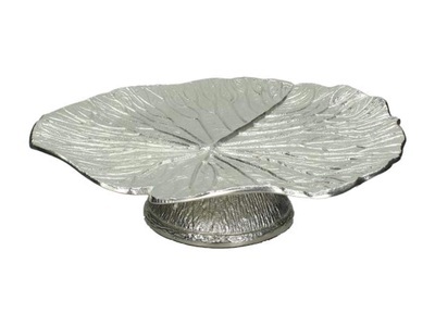 Schubiger, Schubiger Schale Blatt mit Fuss Aluminium Silber, Blatt mit Fuss Aluminium Silber