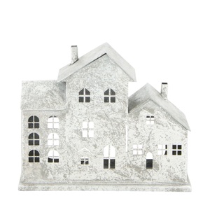 undefined, Haus Aus Metall, Silber H: 16 cm, Haus Aus Metall, Silber H: 16 cm