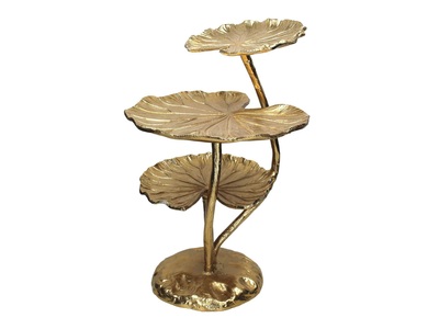 Schubiger, Etagere Blatt Metall Gold h: 48 cm, 
