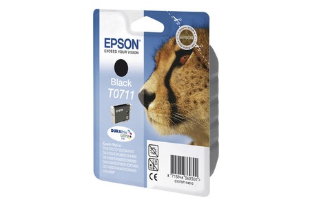 Epson, Original Tintenpatrone schwarz Epson T0711, C13T071140, Epson E711bk Druckerpatronen XL bk - Epson T0711 bk, C13T07114010 für z.B. Epson Stylus DX 4400, Epson Stylus D 120, Epson Stylus D 78