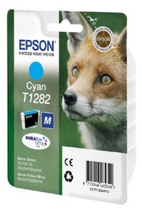 Epson, Original Tintenpatrone cyan Epson T1282, C13T128240, Epson E128 Druckerpatronen cy - Epson T1282 c, C13T12824011 für z.B. Epson Stylus Office BX 305 F, Epson Stylus Office BX 305 FW, Epson Stylus S 22