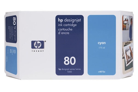 Hp, Original Tintenpatrone cyan HP No. 80, C4846A, Hewlett Packard Tintenpatrone, blau, No.80, C4846A, (350 ml)