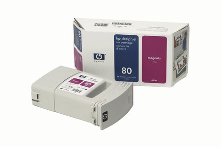 Hp, Original Tintenpatrone magenta HP No. 80, C4847A, Hewlett Packard Tintenpatrone, rot, No.80, C4847A, (350 ml)