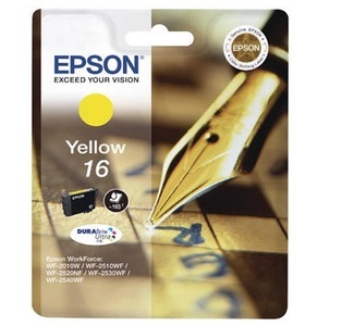 Epson, Original Tintenpatrone gelb Epson No. 16 y, T16244, Epson E16y Druckerpatronen ye - Epson No. 16 y, C13T16244010 für z.B. Epson WorkForce WF -2010 W, Epson WorkForce WF -2500