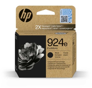 HP INC., HP 924e EvoMore - Schwarz - original - Tintenpatrone - für Officejet Pro 8130e, HP H924ebk Druckerpatronen XL bk - HP No. 924e bk, 4K0V0NE für z.B. HP OfficeJet Pro 8130, HP OfficeJet Pro 8120, HP OfficeJet Pro 8122 e