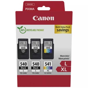 Canon, Canon 540L x2/CL-541XL Multipack - 3er-Pack - Hohe Ergiebigkeit - Schwarz, Farbe (Cyan, Magenta, Gelb) - original - Hängebox, Canon 2xPG540L-BK/1xCL541L-CO