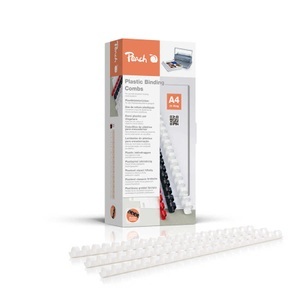Peach, Peach Binderücken 12mm, für je 95 Blatt A4, weiss, 100 Stück - PB412-01, Peach Binderücken 12mm, für je 95 Blatt A4, weiss, 100 Stück
