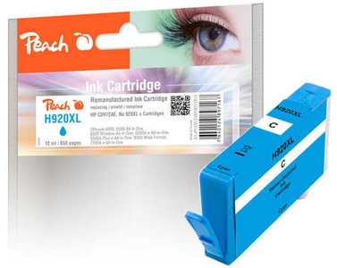 Peach, Peach Tintenpatrone cyan HC kompatibel zu HP No. 920XL, CD972AE, Peach HP 920 XLc Druckerpatrone XL cy ersetzt HP No. 920XL c, CD972AE für z.B. HP OfficeJet 6000, HP OfficeJet 6000 special Edition, HP OfficeJet 6500