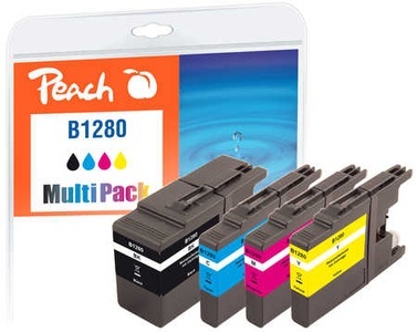 Peach, Peach Tinte Sparpack PI500-74 kompatibel zu Brother LC-1280, Peach B1280 XLVALBP 4 Druckerpatronen XL (bk, c/m/y) ersetzt Brother LC-1280XLVALBP für z.B. Brother MFCJ 5910 DW, Brother MFCJ 6510 DW