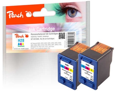 Peach, Peach Doppelpack Druckköpfe color kompatibel zu HP No. 28, C8728AE, Peach HP 28 2 Druckköpfe 2*col ersetzt HP No. 28*2, C8728AE*2 für z.B. HP DeskJet 3300, HP DeskJet 3320, HP DeskJet 3320 V, HP DeskJet 3322