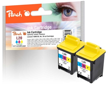 Peach, Peach Doppelpack Druckköpfe color kompatibel zu Samsung, Lexmark, Compaq 15M0120, Peach L20 C 2 Druckköpfe 2*col ersetzt Samsung, Lexmark, Compaq No. 20C, 15M0120 für z.B. Compaq 1400 P, Compaq A 1000, Compaq A 1200, Compaq A 1500