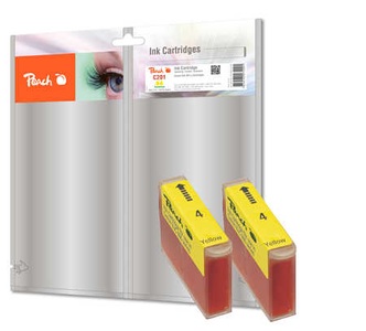 Peach, Peach Doppelpack Tintenpatronen gelb kompatibel zu Canon, Xerox, Apple BJI-201 y, Peach C201 2 Druckerpatronen 2*ye ersetzt Canon, Xerox, Apple BJI-201Y*2, 0949A001 für z.B. Apple Color Stylewriter PRO , Canon BJC 600