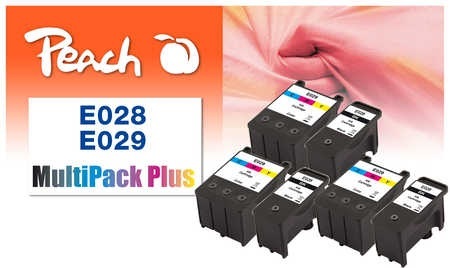 Peach, Peach Spar Pack Plus Tintenpatronen kompatibel zu Epson T028, T029, Peach E28 6 Druckerpatronen bk ersetzt Epson T028, T029 für z.B. Epson Stylus C 60, Epson Stylus C 61