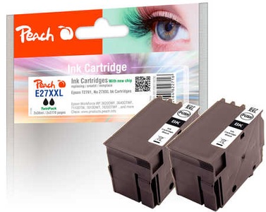 Peach, Peach Doppelpack Tintenpatronen schwarz kompatibel zu Epson No. 27XXL, T2791, 