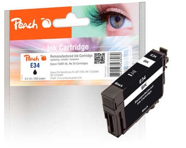 Peach, Peach Tintenpatrone schwarz kompatibel zu Epson No. 34, T3461, Peach E34 Druckerpatrone bk ersetzt Epson T3461, No. 34 bk, C13T34614010 für z.B. Epson WorkForce Pro WF -3700, Epson WorkForce Pro WF -3720 DW