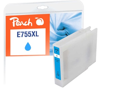 Peach, Peach Epson No. 755XL, cyan T7552, REM, FW, Peach E754/755/756 XL Druckerpatrone XL cy ersetzt Epson T7552C, C13T755240 für z.B. Epson WorkForce Pro WF -6530 MFP, Epson WorkForce Pro WF -8090
