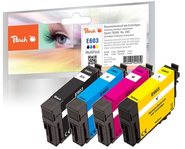 Peach, Peach Spar Pack Tintenpatronen kompatibel zu Epson No. 603, T03U6, Peach Tinte Epson T03U6/ No. 603 BK/C/M/Y