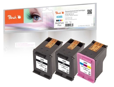 Peach, Peach Spar Pack Plus Druckköpfe kompatibel zu HP No. 305, 3YM61AE*2, 3YM60AE, Peach HP 305 3 Druckköpfe (2*bk, col) ersetzt HP No. 305, 3YM61AE*2, 3YM60AE für z.B. HP DeskJet 2720, HP DeskJet 2710, HP Envy 6010, HP DeskJet 2700