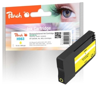 Peach, compatible Peach ink cartridge yellow suitable for HP No. 963 Y, 3JA25AE, Peach HP 963 Y printer cartridge ye replaces HP No. 963 Y, 3JA25AE for e.g. HP OfficeJet Pro 9010, HP OfficeJet Pro 9012, HP OfficeJet Pro 9013