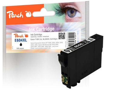 Peach, Peach E604 XL Druckerpatrone XL bk ersetzt Epson No. 604XL, T10H140 für z.B. Epson Expression Home XP -2200, Epson Expression Home XP -2205, Peach Tinte Epson No 604XLBK Black