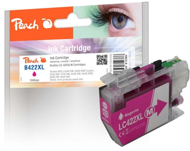 Peach, Peach B422 XLM Druckerpatrone XL ma ersetzt Brother LC-422XLM für z.B. Brother MFCJ 5740 DW, Brother MFCJ 6540 DW, Brother MFCJ 5345 DW, Peach Tinte Brother LC-422XLM Magenta