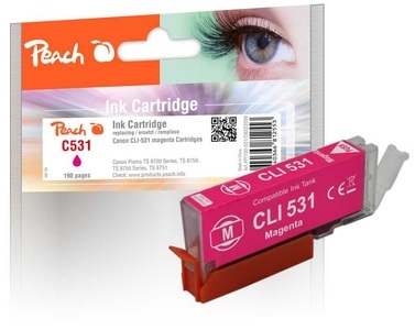 Peach, Peach C531 M Druckerpatrone ma ersetzt Canon CLI-531M, 6120C001 für z.B. Canon Pixma TS 8750, Canon Pixma TS 8751, Canon Pixma TS 8700, Peach C531 M Druckerpatrone ma ersetzt Canon CLI-531M, 6120C001 für z.B. Canon Pixma TS 8700, Canon Pixma TS 8751, Canon Pixma TS 8750