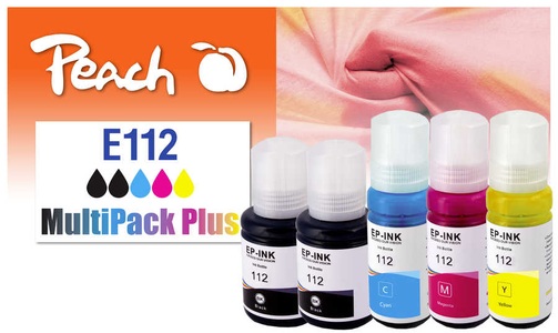 Peach, Peach Spar Pack Plus Tintenpatronen, kompatibel zu Epson No. 112, Peach Tinte Epson CISS 112 MultiPack+ C/M/Y/2x BK