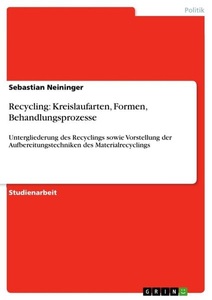 undefined, Recycling: Kreislaufarten, Formen, Behandlungsprozesse