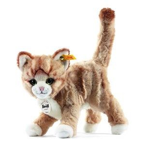 Steiff, STEIFF Kuscheltier Mizzy Katze blond 25 cm gestromelt, Steiff - Mizzy Katze 25 blond gestromelt stehend