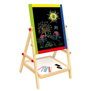 Bino, Bino Magnetische Tischtafel, Bino 83653 - Alex Stand-Tafel umklappbar, Kreidetafel und Whiteboard, Holz, farbig