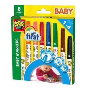 SES CREATIVE, SES creative myfirst BABY MARKER Filzstifte 8 Farben, 