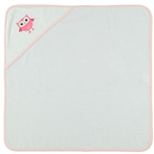 Hütte & Co, Hütte & Co Kapuzenbadetuch Eule weiss 75 x 75 cm - weiß, 