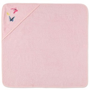 Hütte & Co, Hütte & Co Kapuzenbadetuch Schmetterling 75 x 75 cm - rosa/pink, HÜTTE & CO Kapuzenbadetuch Schmetterling 75 x 75 cm