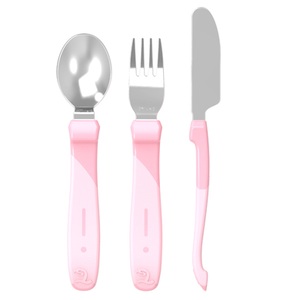 TWISTSHAKE, Twistshake Esslern-Besteck aus Edelstahl pastell rosa - rosa/pink, Twistshake Esslernbesteck aus rostfreiem Stahl