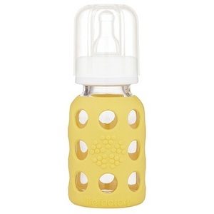 Lifefactory, lifefactory Glas-Trinkflasche NEWBORN 0,120l in gelb, 