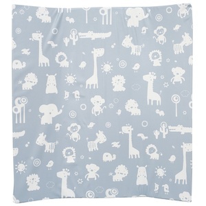 Alvi, Alvi Wickelauflage 2stg. Keil Folie Zootiere puderblau 68 x 60 cm, ALVI Keilwickelauflage Zootiere