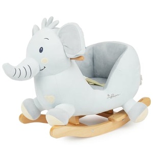 bieco, bieco Schaukeltier Elefant Tiko - blau, XXXLutz Schaukeltier elefant tiko , Schaukeltier Elefant Tiko , Naturfarben, Hellblau , Holz, Textil , 60x58x33 cm , Fussstützen, Haltegriffe, gepolsterte Sitzfläche, Gurtsystem , 006854012001