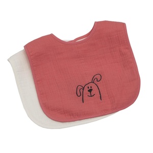 Be Be's Collection, Be Be 's Collection Musselin Klettlätzchen 2er Pack Hund lachs, 
